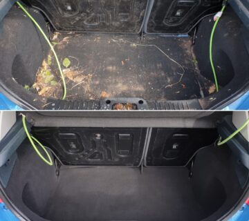 interior cleaning in a car boot